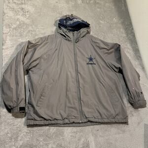 Vintage Dallas Cowboys Jacket Mens XXL Gray NFL Football Pro Player 90s